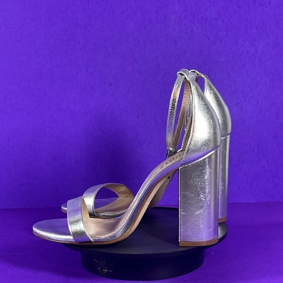 SCHUTZ Women's Candy LEE Metallic Leather Block Heel Sandals Shoe Size 8-NEW - Picture 3 of 7